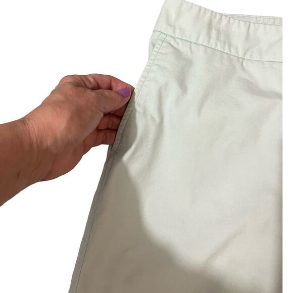 Apostrophe Womens Stretch Chino Pants Size 10 Cropped Pale Light Blue Cuffed Hem - Picture 3 of 9